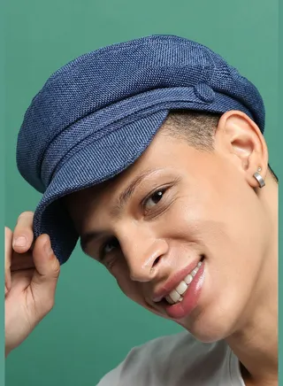 Casual Textured Polyester Sun Visor Cap For Men
