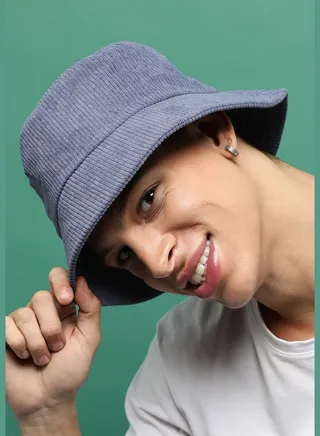 Casual Corduroy Polyester Bucket Hat For Men