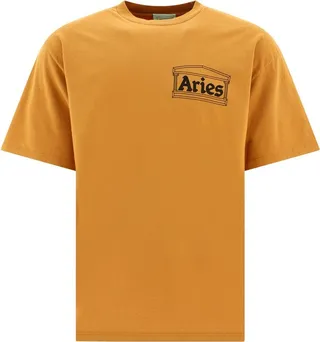 Aries Logo Printed Crewneck T-Shirt
