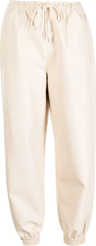 Kira faux-leather track pants
