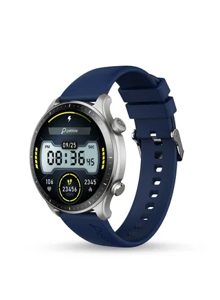 Cosmos Luxe 3, 1.43" Amoled Display Smartwatch, Round Shaped Dial, Compatible with Android & iOS, IP67 Water Resistant, Health Suite, Multiple Watch Faces, AI Voice Assistance, Winter Blue