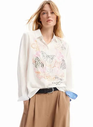 Light Butterfly Printed Shirt