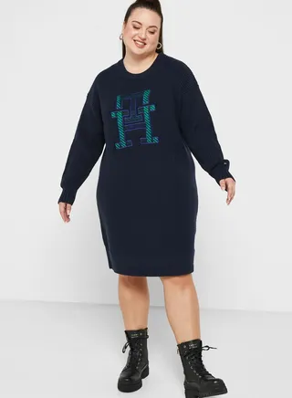 Ribbed Printed Dress