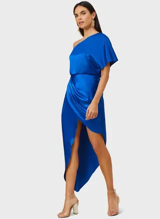 One Shoulder Satin Dress