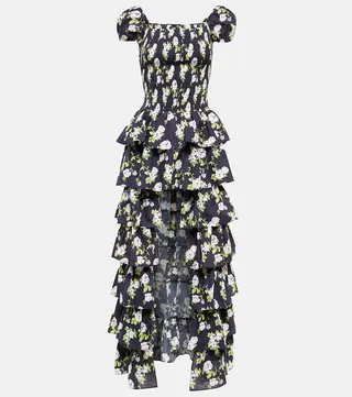 Malta floral poplin midi dress