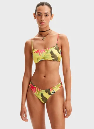Printed High Leg Bikini Bottom