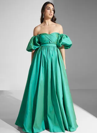 Bardot Pleated Dress