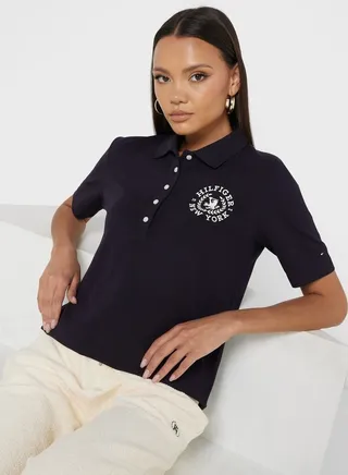 Polo Neck Logo T-Shirt