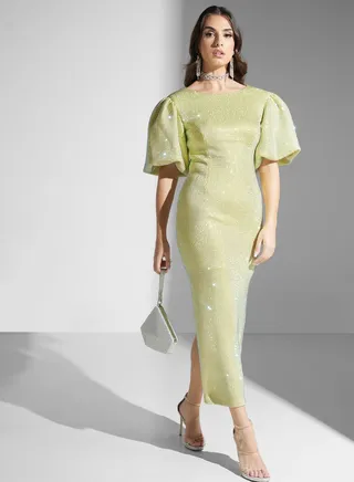 Ribbed   Crew Neck Dress