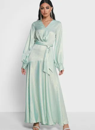 Smock Detail Shimmer Dress