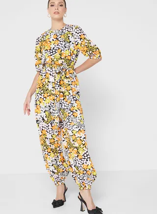 Wide Leg Printed Jumpsuit