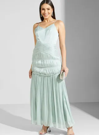 Lama Strappy Dress With Shirring Detail