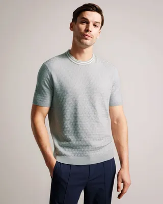 Short Sleeve T Stitched T-Shirt in Gray