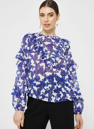 Jacquard Paisley Printed Top