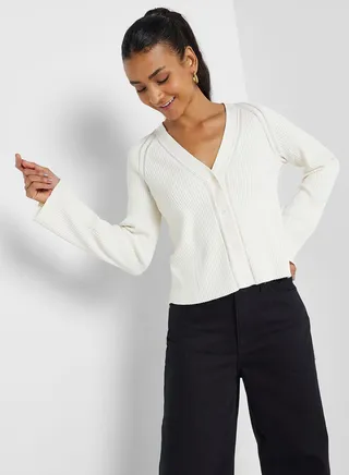 Knitted V-Neck Cardigan