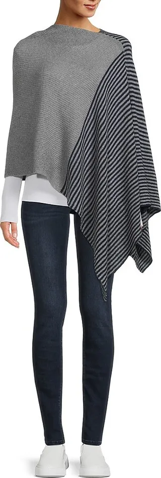 Striped Cashmere Poncho