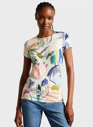 Floral Print Crew Neck T-Shirt