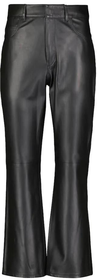 High-rise cropped leather pants