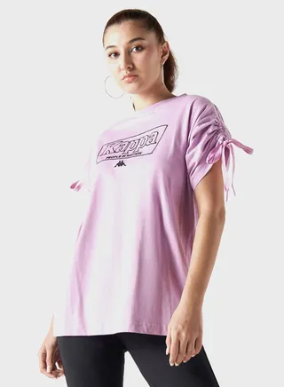 Logo Print High Neck T-Shirt