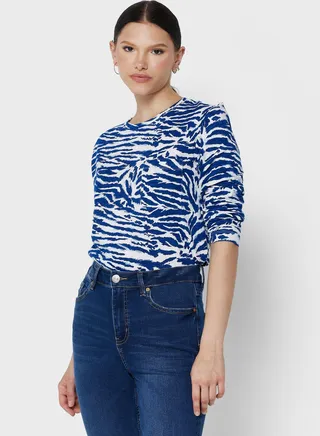 Pure Cotton Printed Round Neck T-Shirt