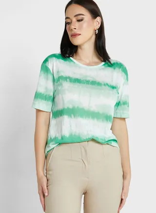 Printed Crew Neck Relaxed T-Shirt