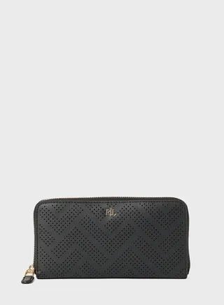 Logo Detail Zip Around Wallet