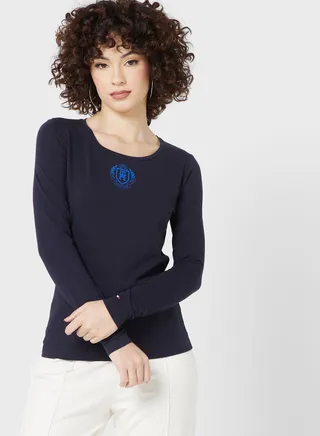 Scoop Neck Knitted T-Shirt