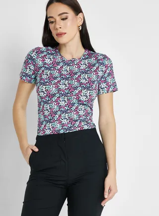 Cotton Rich Printed Slim Fit T-Shirt