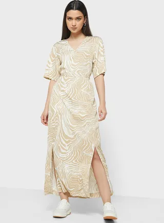 V-Neck Printed Dress