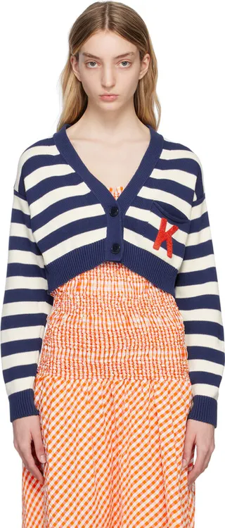 Kenzo Blue & White Kenzo Paris 'Nautical Stripes' Cardigan