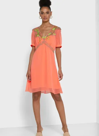 Abiba Embroidered Detail Dress