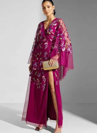 Embellished Wrap Dress