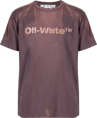logo print bleached T-shirt