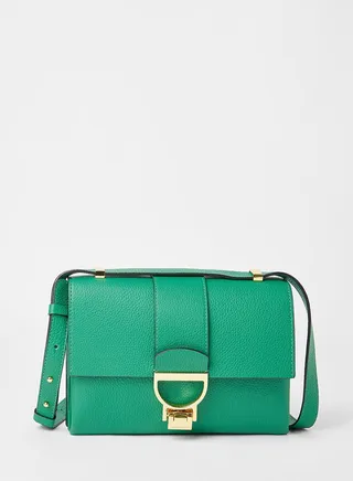 Flapover Leather Crossbody Bag