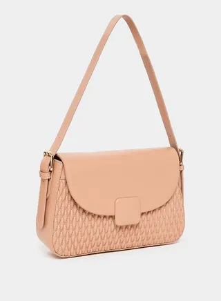 Textured Flap Shoulder Bag