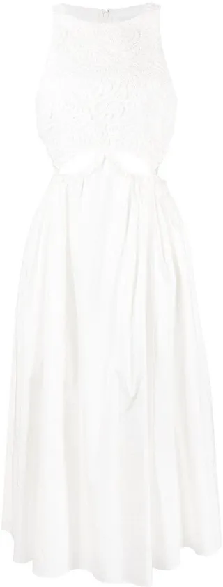 White Cut Out Midi Dress