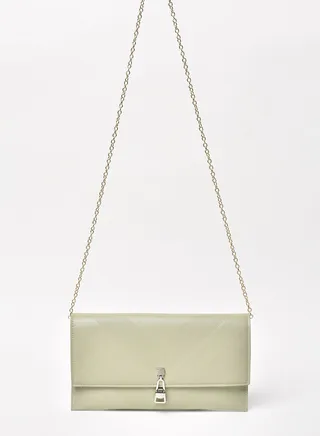 Textured Pattern Chain Strap Crossbody Bag