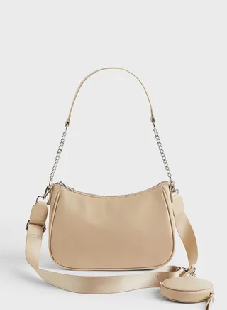 Top Handle Zip Over Shoulder Bag