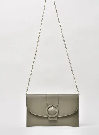 Solid Pattern Chain Strap Crossbody Bag
