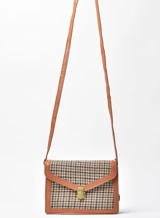 Checkered Pattern Crossbody Bag