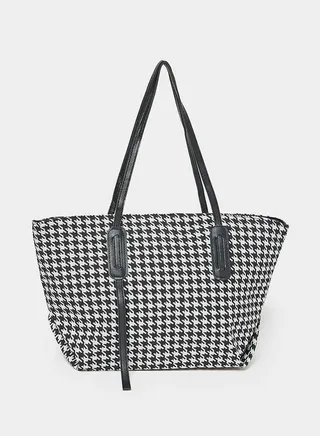 Two Tone Print Shoulder Bag