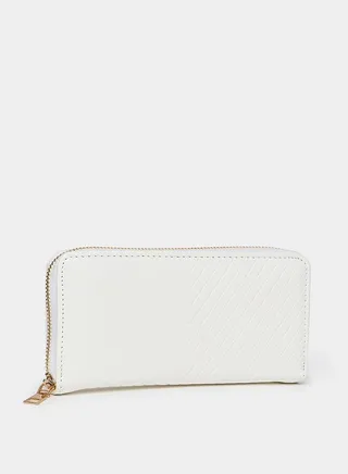Solid Quilted Zip Around Wallet