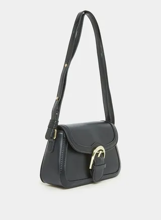 Belted Design Flap Shoulder Bag