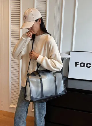 Contrast Panel Transparent Gym Bag