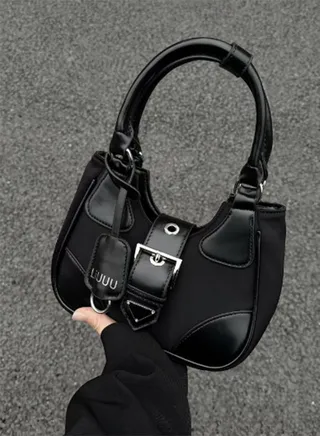 Belt Buckle Closure Shoulder Bag