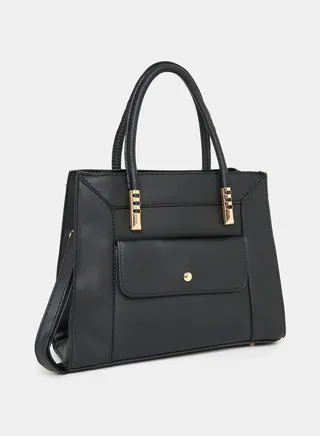 Smooth Shoulder Bag with Pouch