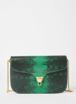 Snakeskin Effect Crossbody Bag