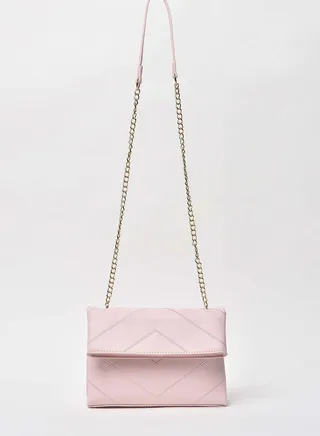Striped Pattern Chain Strap Crossbody Bag