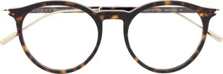 Round Tortoiseshell-Effect Glasses