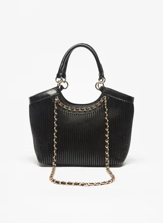 Womens Textured Tote Bag with Double Handles By Shoexpress